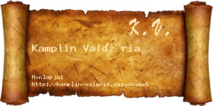 Kamplin Valéria névjegykártya